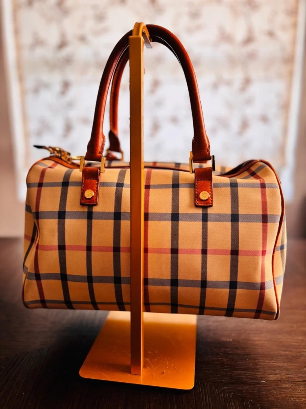 Vintage Brooks Brothers Plaid Boston Satchel Bag w/ Lock & Key
